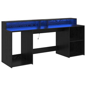 vidaXL Laud sahtliga uksega Must tamm 200 x 55 x 91 cm Tehispuit