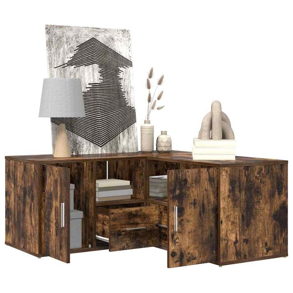 vidaXL nurgakapp, suitsutatud tamm, 160x40x45 cm, tehispuit