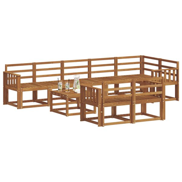 vidaXL V&auml;li diivanikomplekt 9 pcs Neutraalne Tugev akatsiapuu