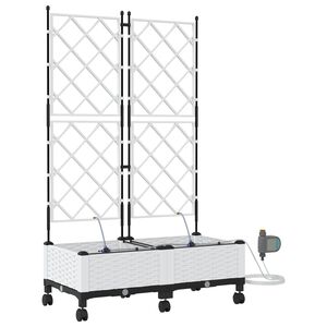 vidaXL Aiakonteiner Kastmise ja Ratastega 2 tk Valge 80 x 40 x 132 cm