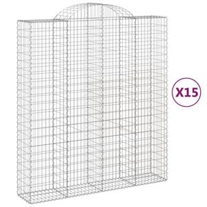 vidaXL kaarekujulised gabioonkorvid 15 tk, 200x50x220/240 cm, raud