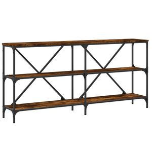 vidaXL konsoollaud, suitsutatud tamm, 160x30x75 cm, tehispuit ja raud