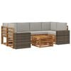 vidaXL V&auml;li diivanikomplekt padjaga 7 pcs Naturaalne ja helehall