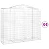 vidaXL kaarekujulised gabioonkorvid 6 tk, 200x50x160/180 cm, raud