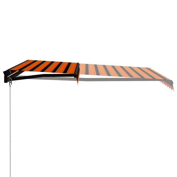 vidaXL k&auml;sitsi sisset&otilde;mmatav varikatus, 300 x 250 cm, oranž ja pruun