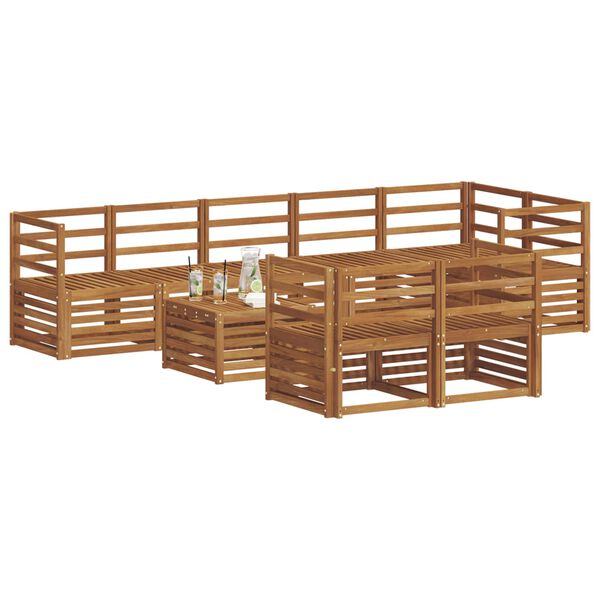 vidaXL Diivanikomplektid 9 pcs Neutraalne Tugev akatsiapuu