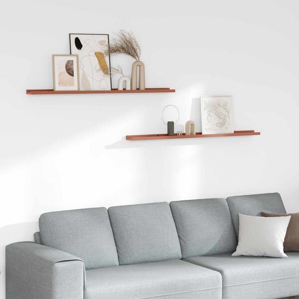 vidaXL Seinariiul riiuliga 2 pcs Punane 115 x 9 x 3 cm Tehispuit