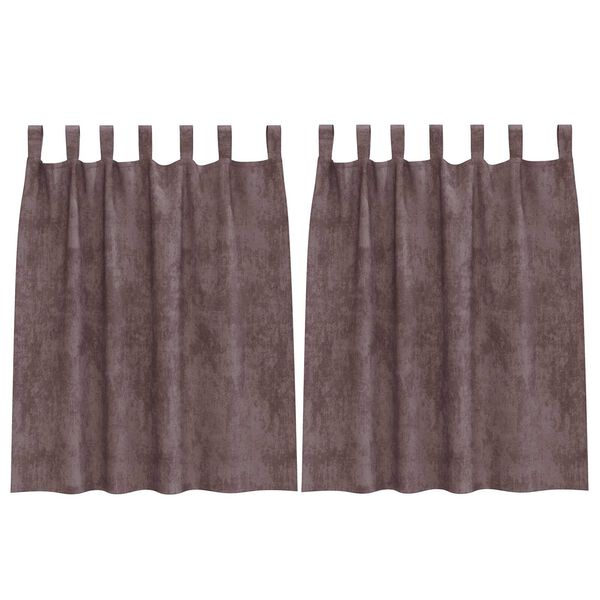 vidaXL Satiinist kardinad kardinatega 2 pcs Pruun 140 x 140 cm Samet