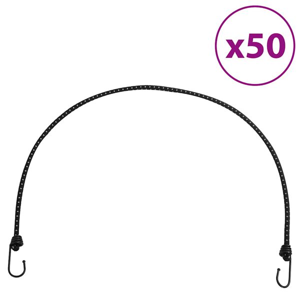vidaXL bungee nöör helkurribade ja konksudega 50 tk, 100 cm