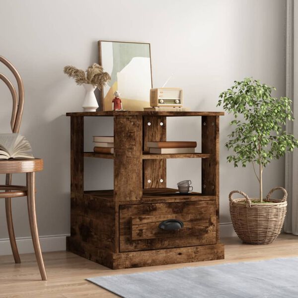 vidaXL lisalaud, suitsutatud tamm, 50x50x60 cm, tehispuit