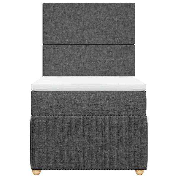 vidaXL kontinentaalvoodi madratsiga, tumehall, 90x190 cm, kangas