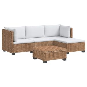 vidaXL 5 tk Rattani Istumisnurk Padjadega GENDT Looduslik rattan