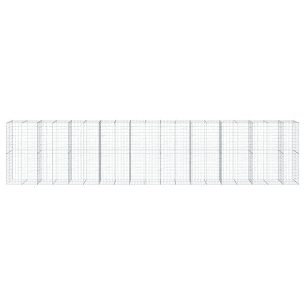 vidaXL kaanega gabioonkorv, 950 x 100 x 200 cm, tsingitud raud