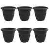 vidaXL &Uuml;mmargune lillepott 6 tk Must &Oslash; 39 x 32 cm Plastmass