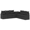 vidaXL Diivanikomplekt 7 pcs Must Pol&uuml; rattan ja teras