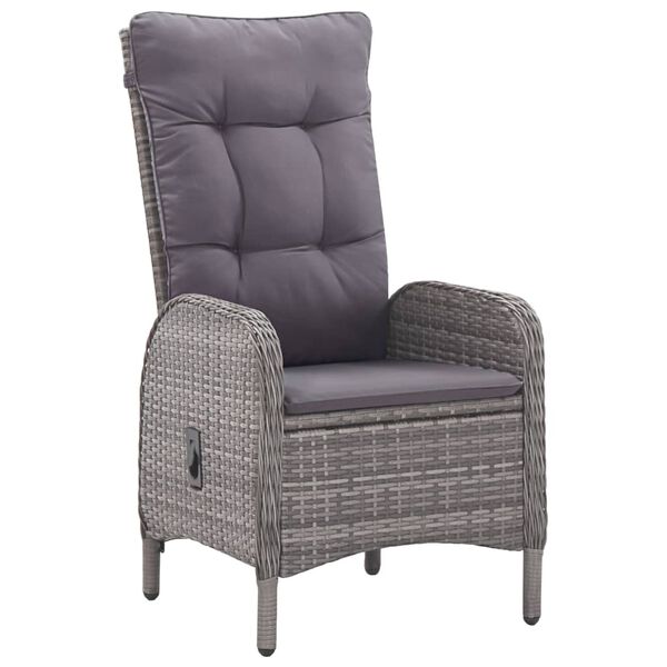 vidaXL 3-osaline aiamööblikomplekt, polürotang ja akaatsiapuit, hall