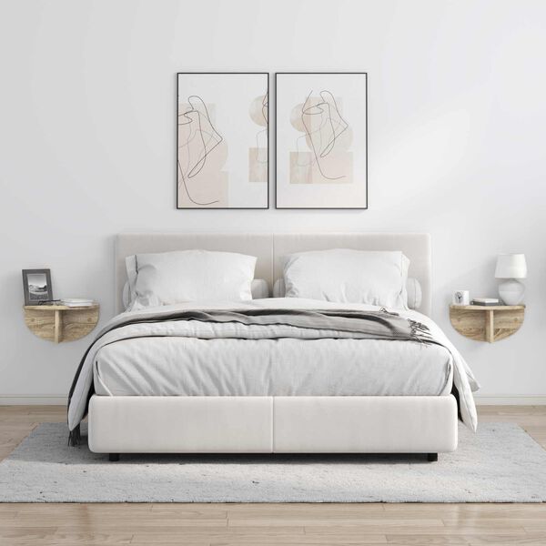 vidaXL Seinariiul 2 pcs Sonoma tamm 38 x 19 x 19 cm Tehispuit