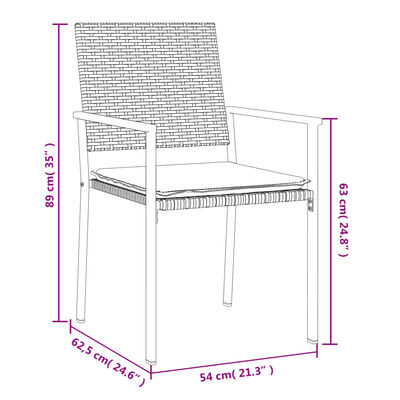 vidaXL 5-osaline aia söögimööbli komplekt istmepatjadega, rotang/teras