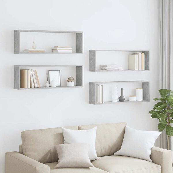 vidaXL kuubikujulised seinariiulid 4 tk betoon 80x15x26,5 cm tehispuit