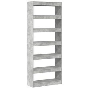 vidaXL Raamaturiiul 6 tasandit 80 x 30 x 198 cm Tehispuit Betoonhall