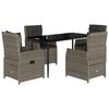 vidaXL 5-osaline aiamööbli komplekt patjadega, hall, polürotang