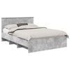 vidaXL Voodi raam peaga Betoonhall 150 x 200 cm Tehispuit