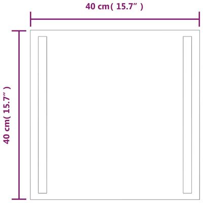 vidaXL LED-vannitoapeegel, 40x40 cm