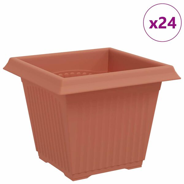 vidaXL Ruutlillepott 24 pcs Kohviroosa 20 x 20 x 16 cm Plastmass