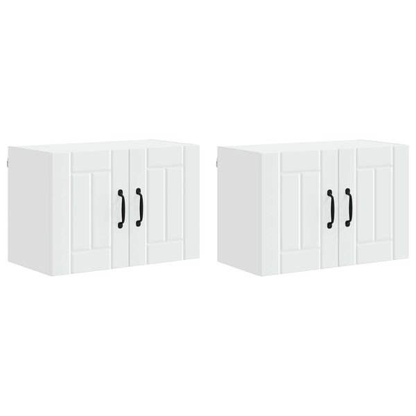 vidaXL K&ouml;&ouml;gikapp 2 pcs Valge 60 x 31 x 40 cm Tehispuit