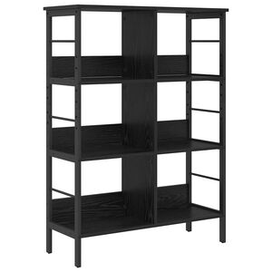 vidaXL Raamatukapp 6 tasandit 82 x 32 x 112 cm Tehispuit Must tamm
