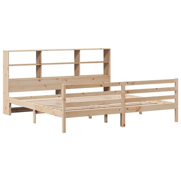 vidaXL riiuliga voodiraam ilma madratsita, 180x200 cm, m&auml;nnipuit