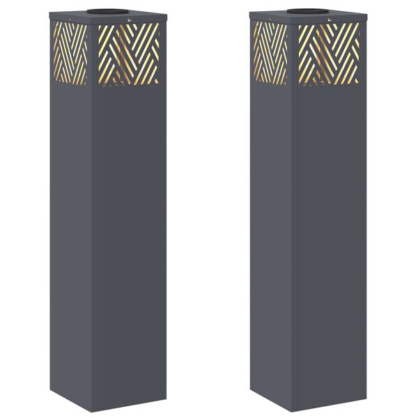 vidaXL P&auml;ikese LED k&auml;igutee tuli 2 pcs Antratsiit K&uuml;lmvaltsitud teras