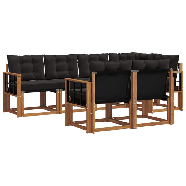 vidaXL V&auml;li diivanikomplekt padjaga 7 pcs Looduslik ja must