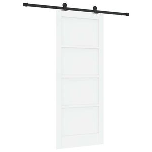 vidaXL Libisev uks Valge ja must 83 x 202 cm Toekas m&auml;nnipuit
