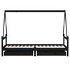 vidaXL lastevoodi raam sahtlitega, must, 80 x 200 cm, m&auml;nnipuit