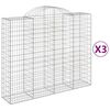 vidaXL kaarekujulised gabioonkorvid 3 tk, 200x50x160/180 cm, raud