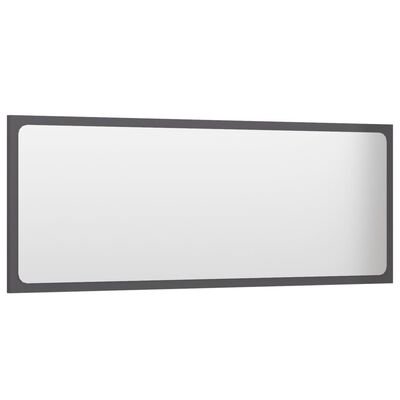 vidaXL vannitoa peeglikapp kõrgläikega, hall, 100 x 1,5 x 37 cm puitlaastplaat