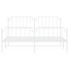 vidaXL metallist voodiraam peatsi ja jalutsiga, valge, 180 x 200 cm