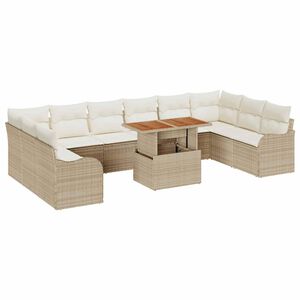 vidaXL Aia Diivanikomplekt padjaga 11 pcs beež ja kreemjas