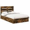 vidaXL Laos voodi peaga Suitsetatud tamm 120 x 200 cm Tehispuit