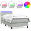 vidaXL kontinentaalvoodi madrats ja LED Helehall 100x220 cm samet