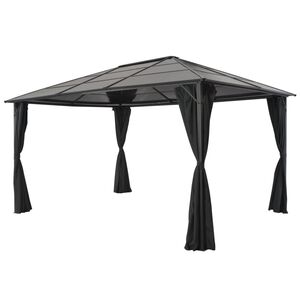 vidaXL varjualune, kardinaga, alumiinium, 4 x 3 x 2,6 m, must