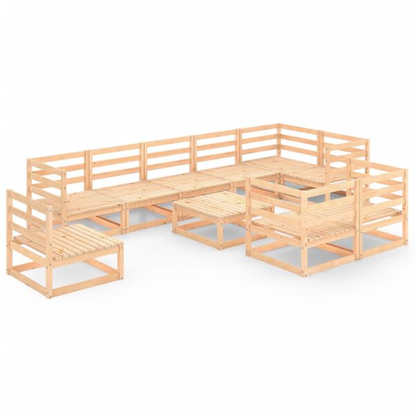 vidaXL 10-osaline aiam&ouml;&ouml;bli komplekt m&auml;nnipuit