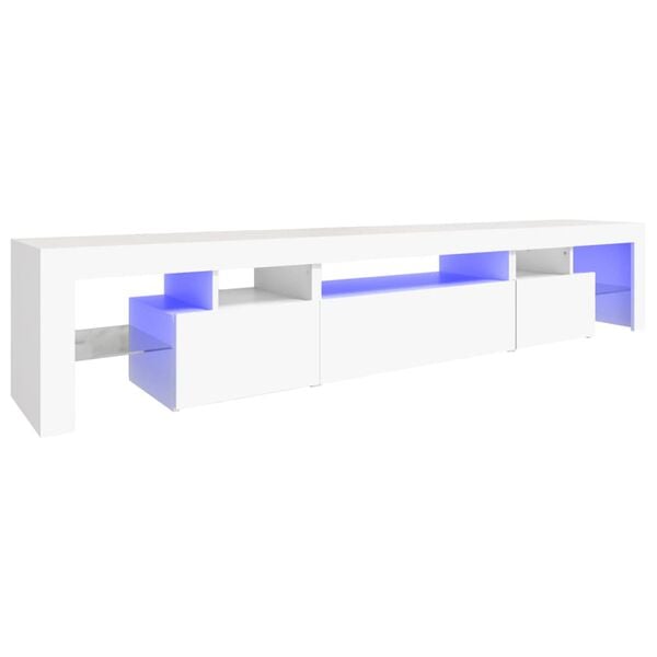 vidaXL telerialus LED-tuledega, valge, 215x36,5x40 cm