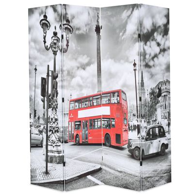 vidaXL kokkupandav sirm 160 x 170 cm, Londoni buss, must ja valge