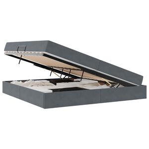 vidaXL Voodi hoiukohaga ja madratsiga Tumehall 200 x 200 cm Samet