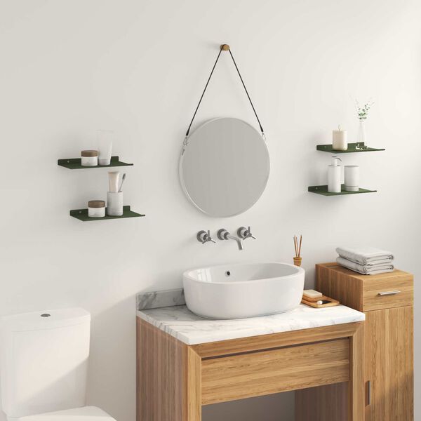 vidaXL Ujuv riiul 4 pcs K&uuml;pset roheline 30 x 18 x 2,5 cm Teras