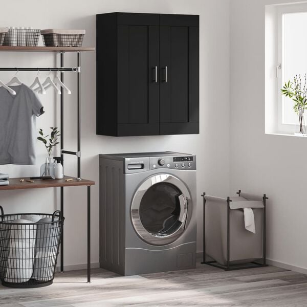 vidaXL seinakapp, must, 69,5 x 34 x 90 cm, tehispuit