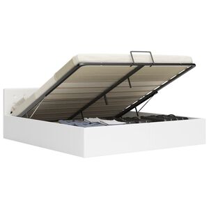 vidaXL h&uuml;drauliline hoiukastiga voodiraam valge kunstnahk 160x200 cm