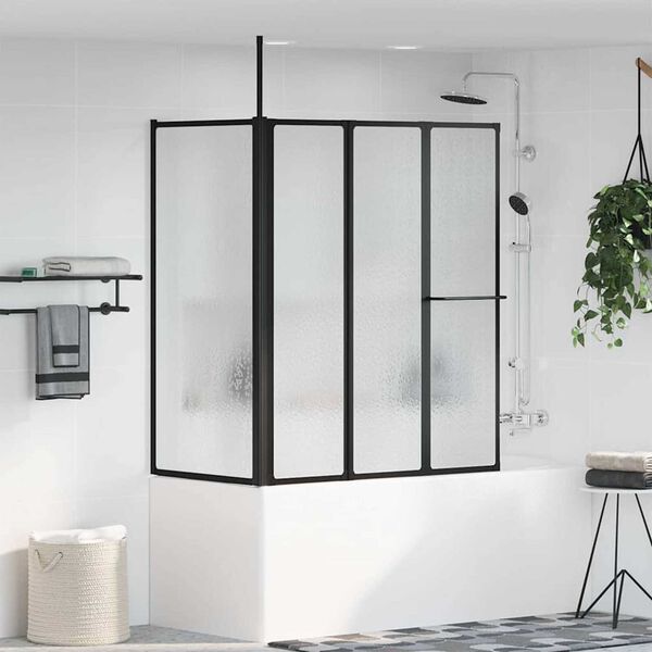 vidaXL Dušisein Muu Must 120 x 70 x 137 cm Alumiinium